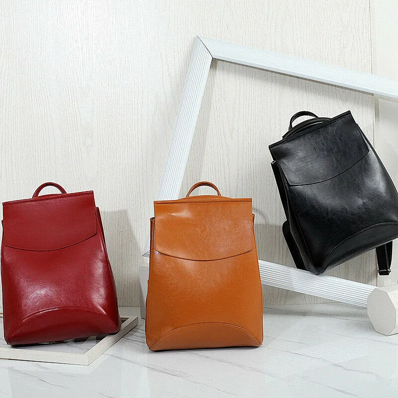 Fashion Women Leather Backpack School Teenager Shoulder Bags Travel Bagpack
