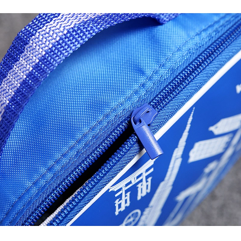 School blue polyester lunch bag for kids