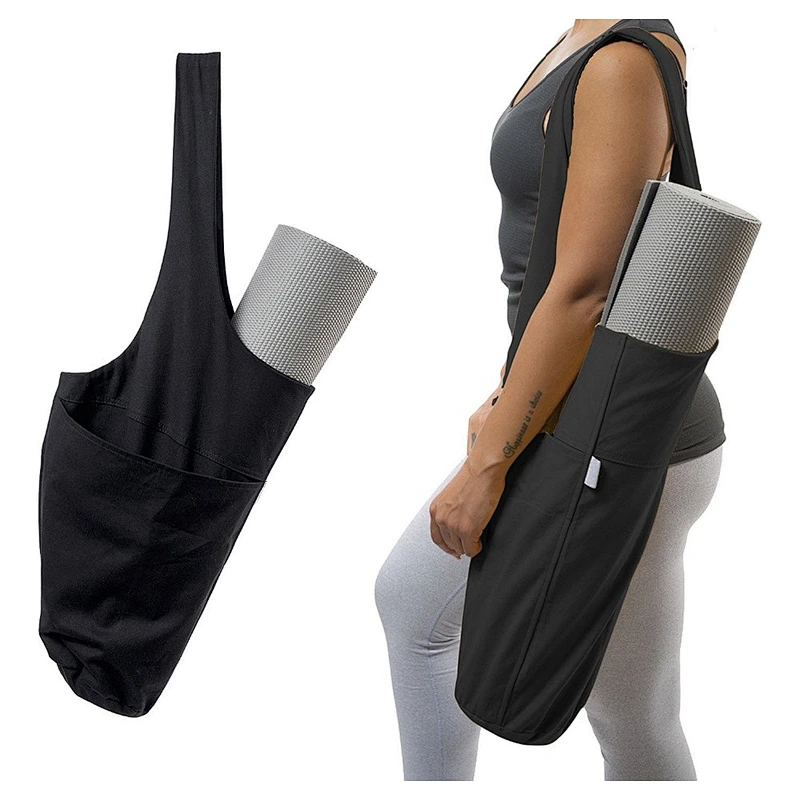 2020 hot selling lightweight durable canvas yoga mat bag with pockets for sports