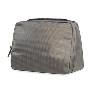 Square fabric private label hotel toiletry kit men toilet bag for travel