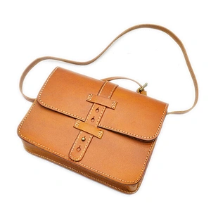 Stylish Vintage Vegetable Tanned Leather Handmade Crossbody Shoulder Bag Women Handbag