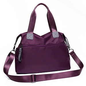 Latest college girls shoulder messenger nylon polyester cloth sling bags for ladies