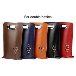 Custom colorful elegant reusable PU double single wine tote bag for wine