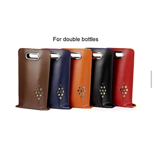 Custom colorful elegant reusable PU double single wine tote bag for wine