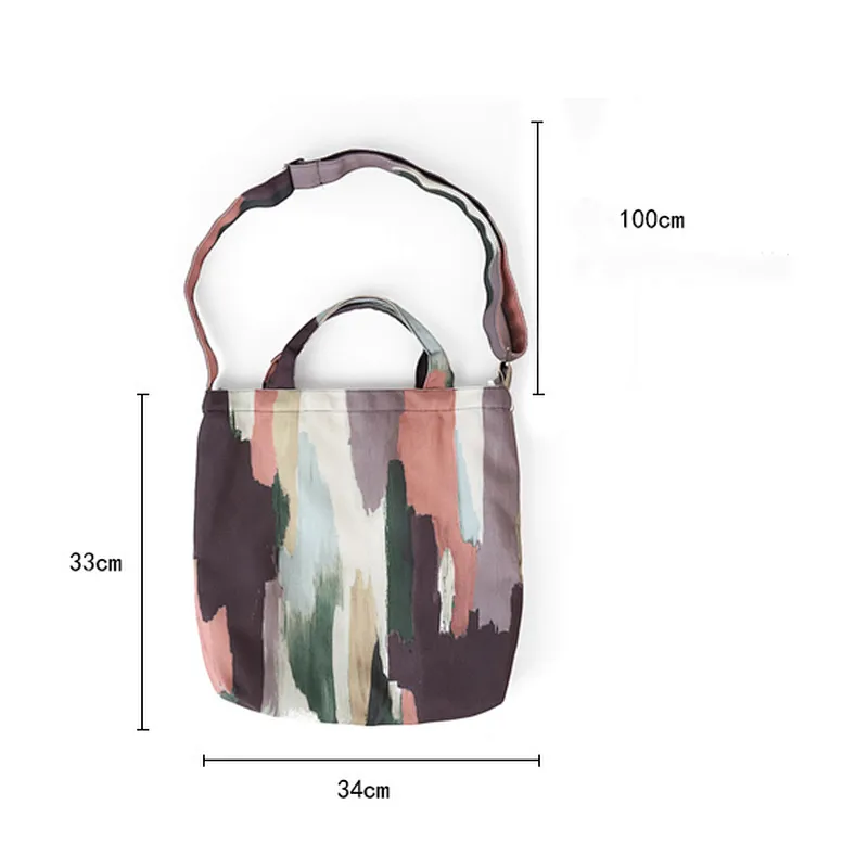 New Women's Canvas Graffiti Handbag Shoulder Messenger Bag Satchel Tote Purse Bags