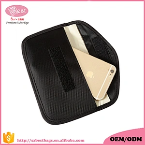Wholesale black block signal mobile phone bag anti radiation pouches / case