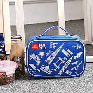 School blue polyester lunch bag for kids
