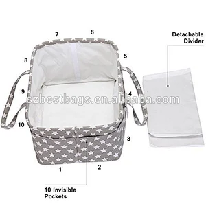 Custom 100% Cotton Canvas baby diaper bag