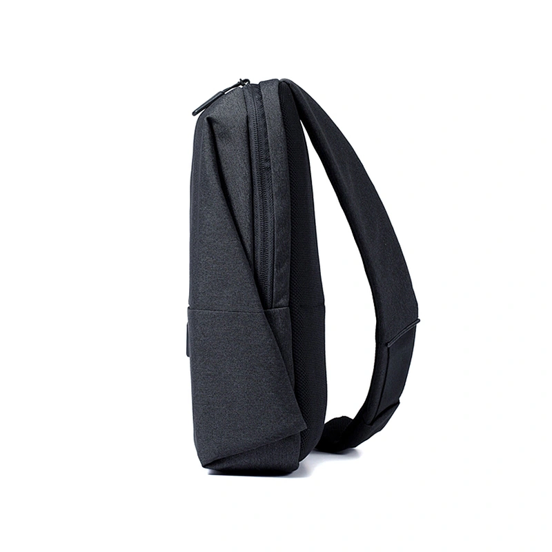 Popular reusable nylon cloth lightweight small sport chest USB sling bag