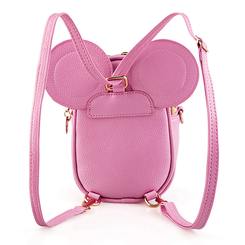 Little girls lovely pink cartoon school PU bags girls backpacks for little girls