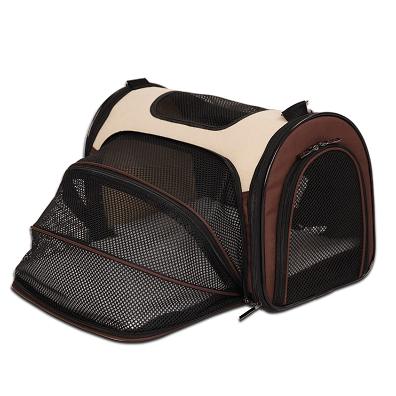 Wholesale collapsible expandable folding oxford dog pet carrier bags with mat