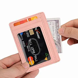 Double Side PU Leather Card Holder Unisex Wallets Case New Visa Card