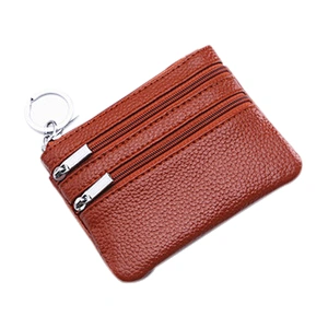 2019 classic and fashionable multi-function lychee print zip key bag coin purse for shopping