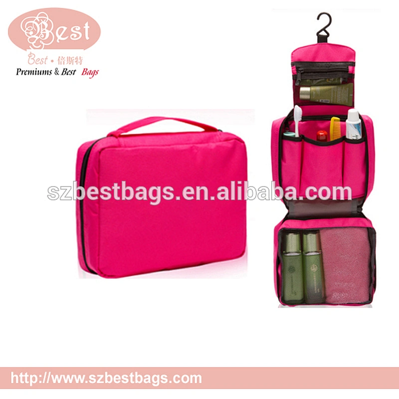 300D fashion large travel hanging toiletry bag for women