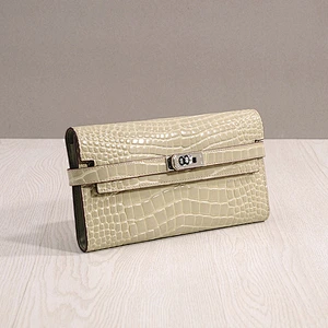 New Fashion Style Genuine Leather Handbags Ladies Purse Crocodile Pattern Clutch Wallet