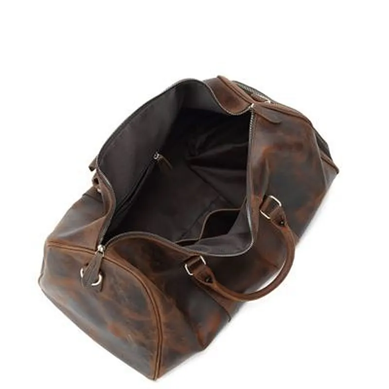 Top Quality Genuine Leather Duffel Bag Large Capacity Vintage Travel bag  Durable Weekender Bag For Men