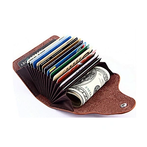 Best Selling Handmade Real Leather Multi C/C Slots Gusset Design Credit Card Holder Wallet
