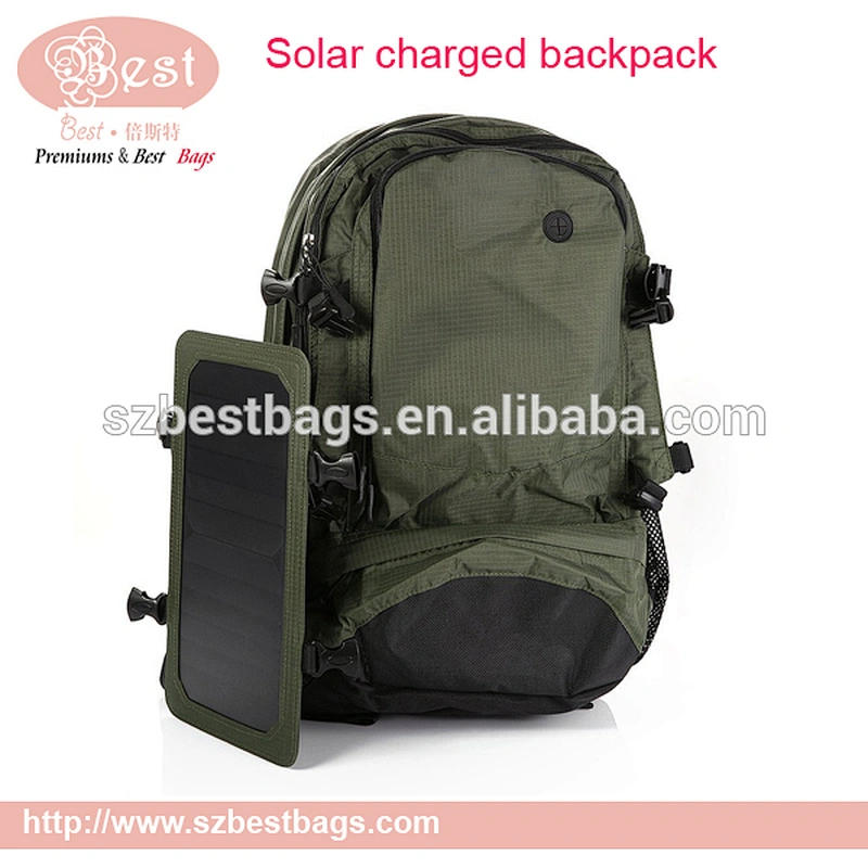 wholesale solar battery charger backpack for outdoor