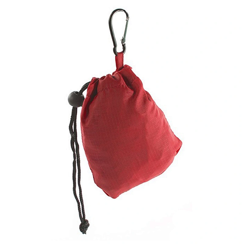 Foldable Integrated String Pouch Ripstop Nylon Tote Reusable Grocery Bags