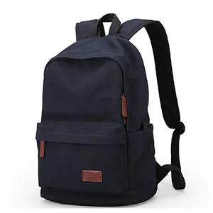 Shenzhen vintage blank plain cotton canvas satchel rucksack backpacks for men
