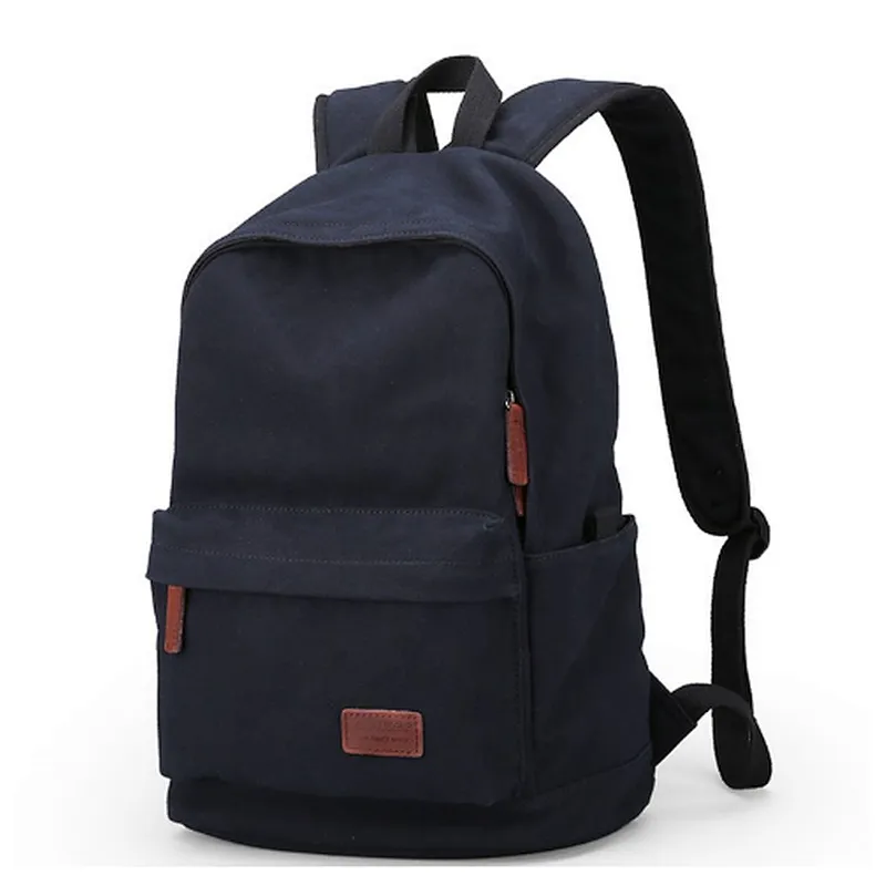Shenzhen vintage blank plain cotton canvas satchel rucksack backpacks for men
