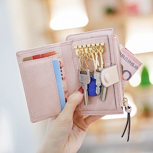 China supplier customized folding wristbands handbag car key card holder wallet for ladies for shopping