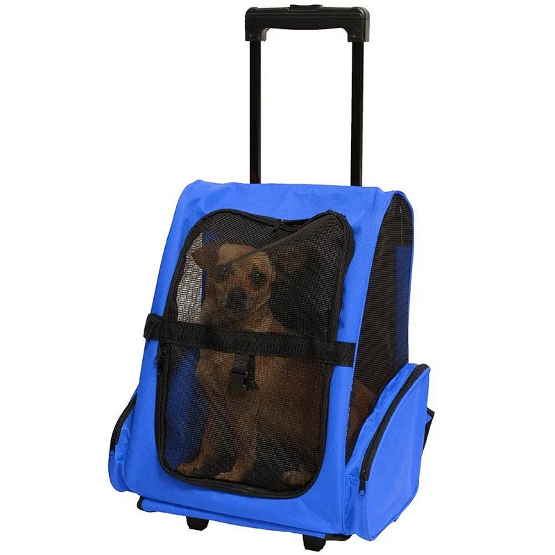 Trolley pet cat dog carrier trolley bag with wheels