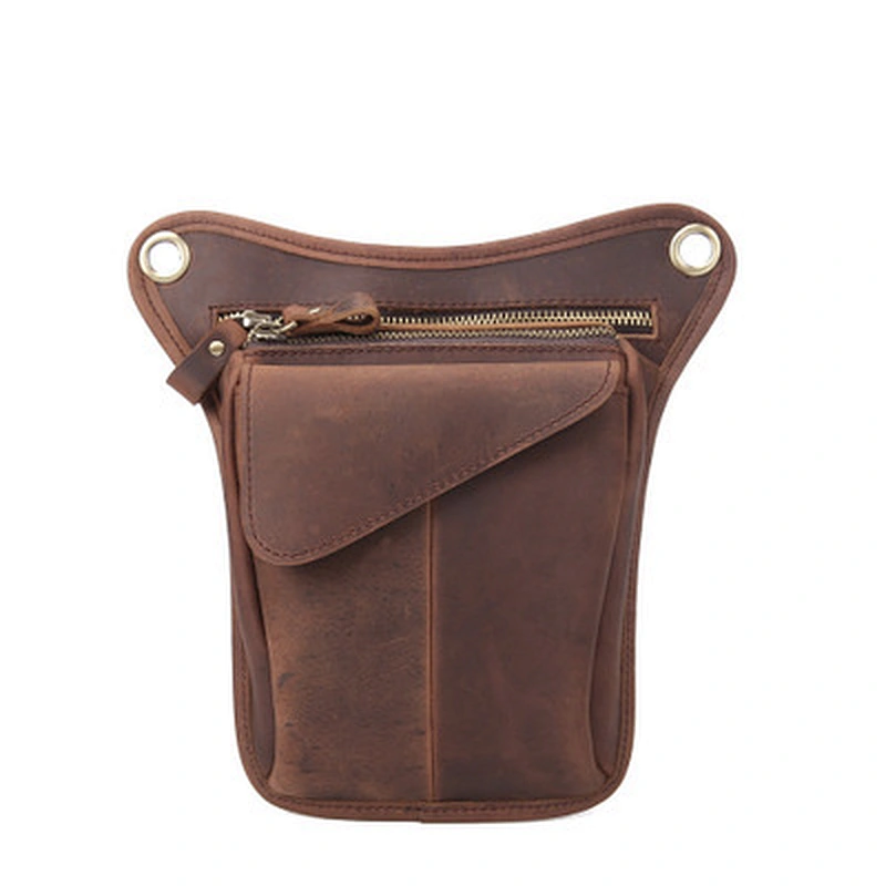 Genuine Leather Vintage Fanny Pack For Men Running Belt Small Pouch Case For Phone