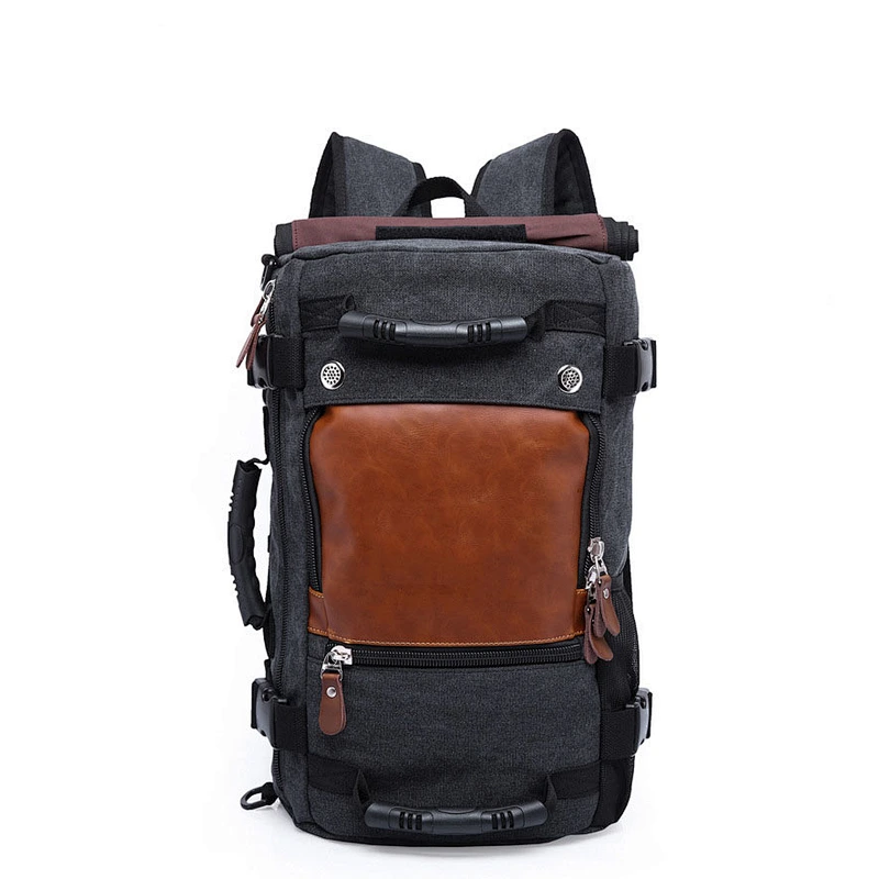 Multi-function waterproof and anti-theft canvas computer bag with large capacity for leisure travel or school
