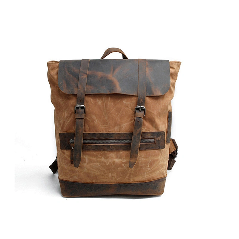 Retro Waxed Canvas Leisure Outdoor Mountaineering Traveling backpack