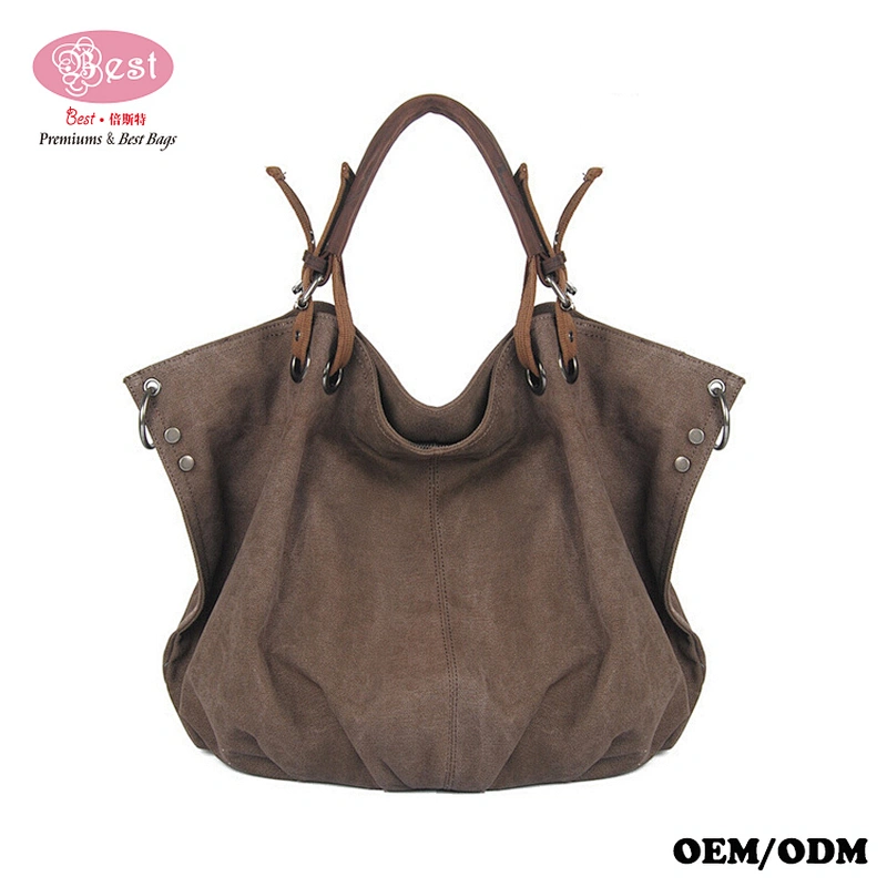 Women's Canvas Hobo Top-handle Bag Multi-pocket Cotton Canvas Handbags Shoulder Bags Totes Purses