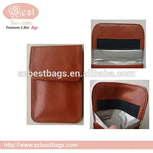shenzhen supply cheap PU leather anti-radiation pouch