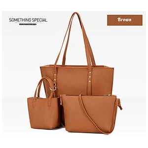 wax canvas tote waxed canvas shopping totetote bag korea  3PCS Gift Set Tote soft genuine leather handbag