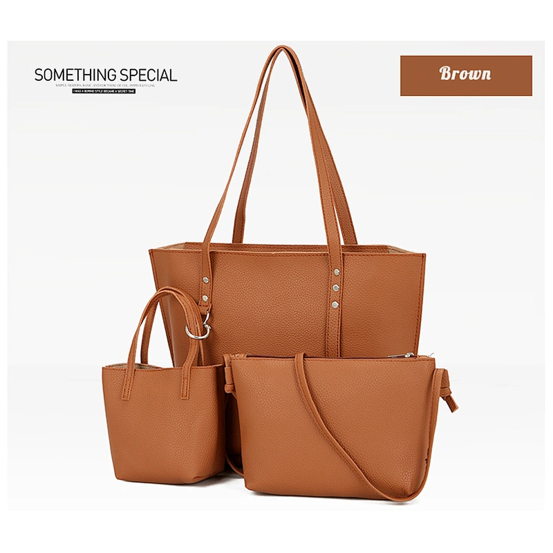 wax canvas tote waxed canvas shopping totetote bag korea  3PCS Gift Set Tote soft genuine leather handbag