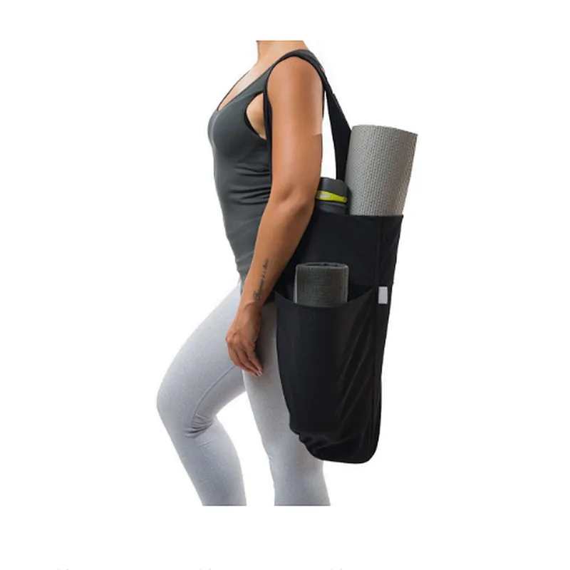 Durable Custom Large Capacity Printed Canvas Sling Yoga Mat Bags For Large Yoga Mats