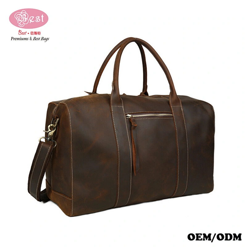 Vintage Crazy Leather Handbag Weekend Luggage Travel Bag High-capacity Duffle Bag