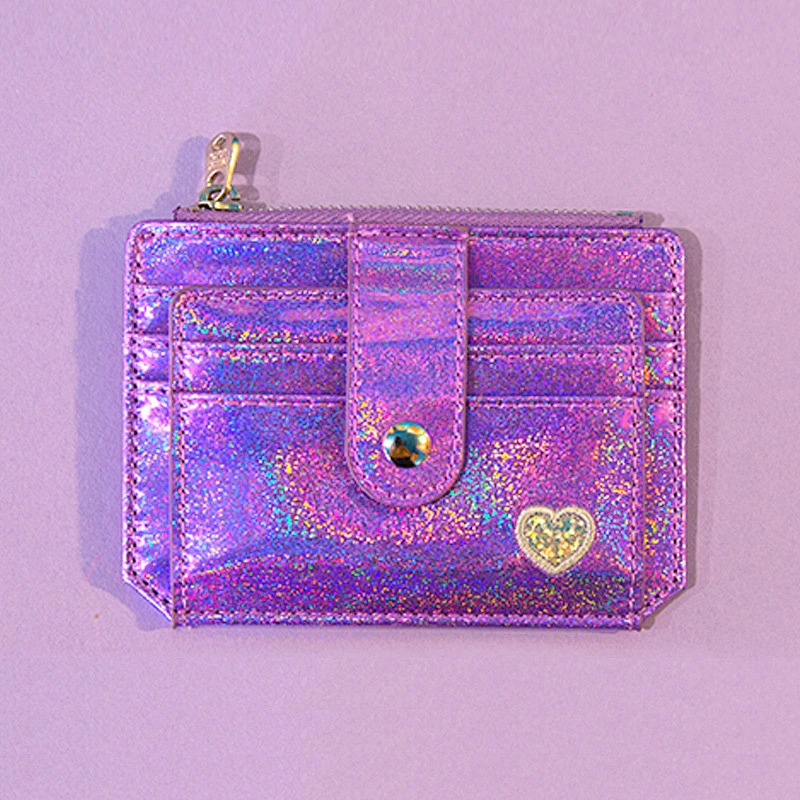 2019 New Women's Coin Purse Laser Shining Leather Card Wallet Women Mini Card Bag