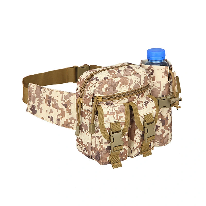 canvas running multi-functional waterproof backpack day hiking travel  bag  fashion waist purse with kettle pocket  for men