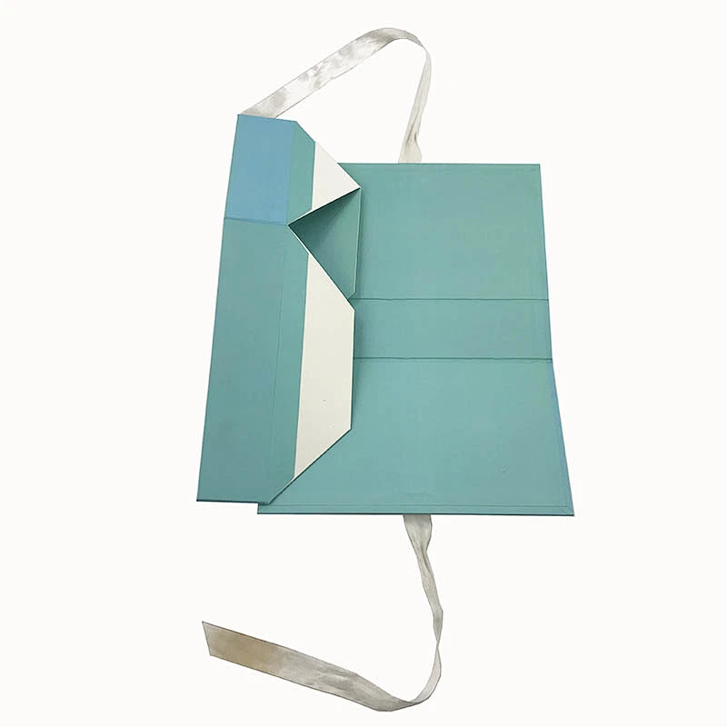 senior Handmade Matt Blue Paper Gift Packaging Boxes , cmyk Printing Hard Board for Hair Extension Gift Boxes