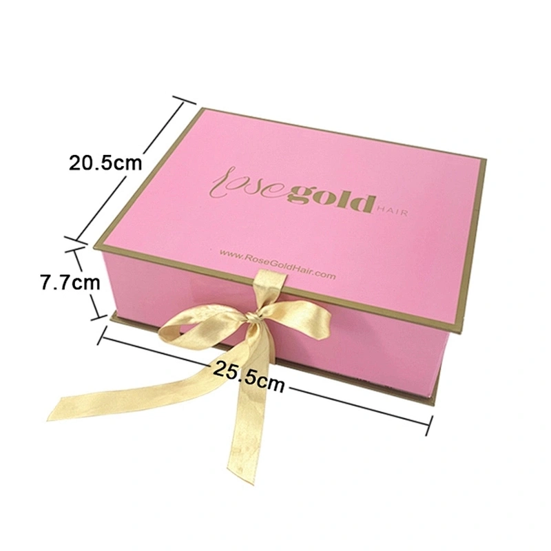 Customized makeup box cosmetic gift packaging small with ribbon hot stamping plate
