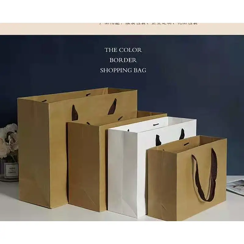 Promotion Customized paper bag for flower eco friendly slogans kraft 2kg shopping packing