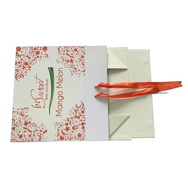 New design foldable packing box collapsible packaging gift With ribbon