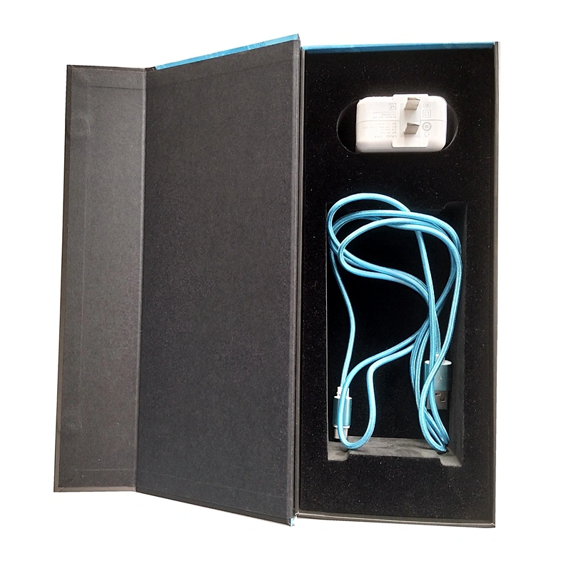 Custom book magnetic gift box, EVA lining, for battery charger