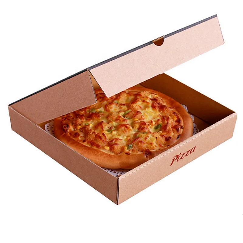 Factory made food grade pizza box with paper divider lunch costomized logo
