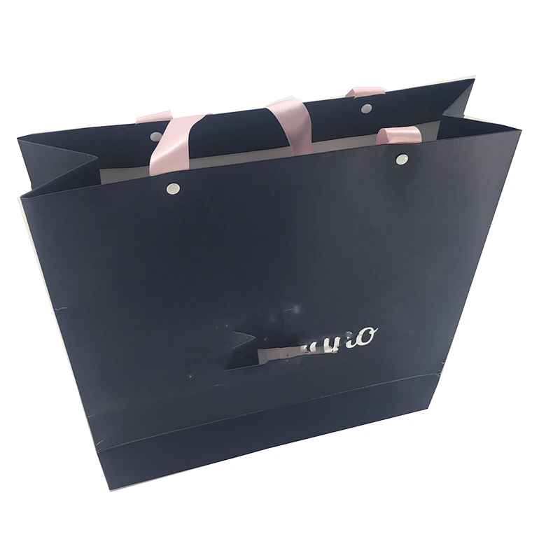 Customized logo gift bag packaging custom with Tissue Paper ribbon magnet