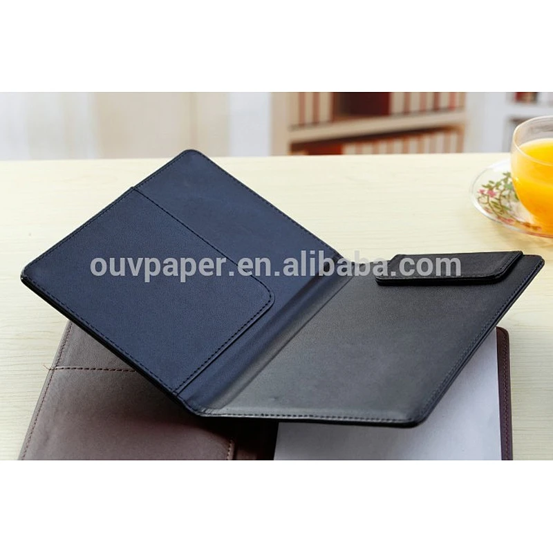 PU leather file folder presentation folder with magnet