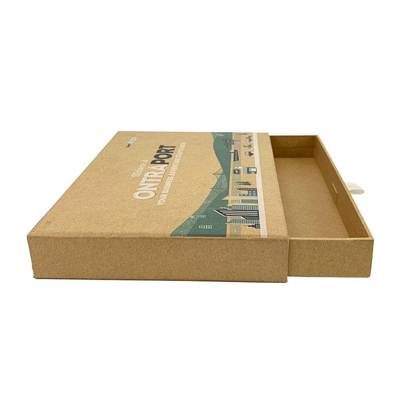 High Quality Customized kraft paper box bag lunch tube Sliding Drawer