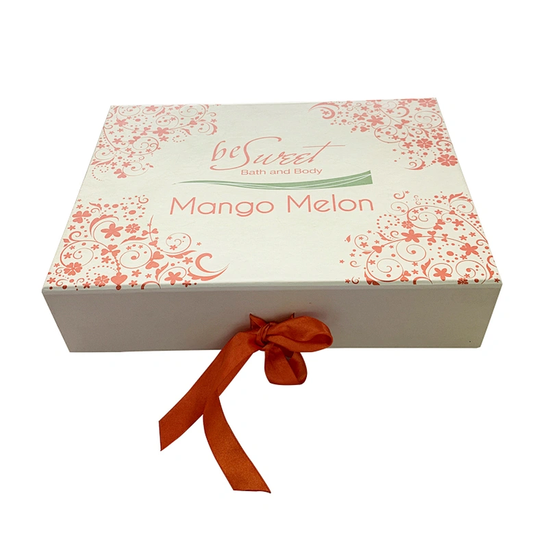 Customized foldable gift packing box fabric storage kids With ribbon