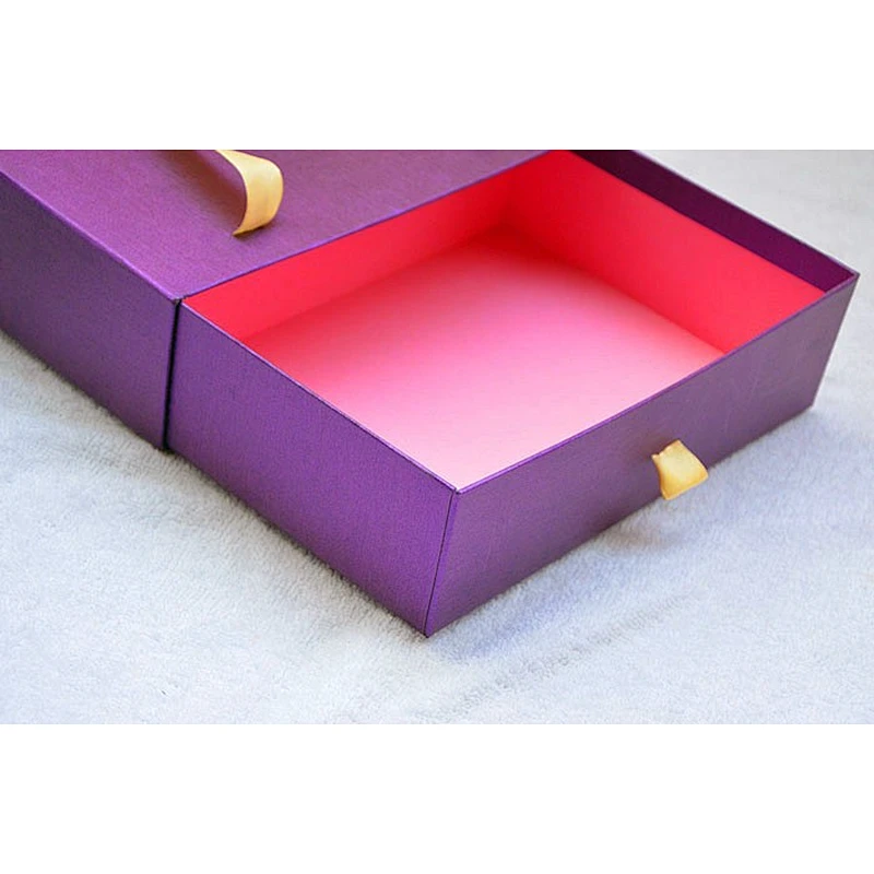Custom gold logo foldable sliding drawer wig hair packaging box