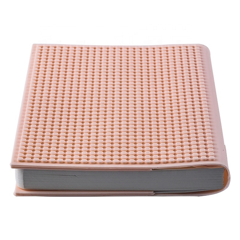Custom Soft Silicone Cover Diary Journal Notebook For Student Pink